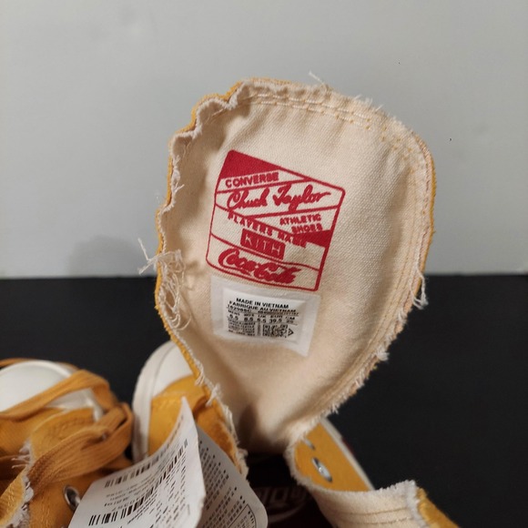 Converse Chuck Taylor Shoes Mens Size 6.5 Yellow Kith Coca-Cola High Top Collab - Picture 7 of 10